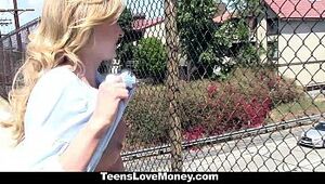 TeensloveMoney- Stranded Light-haired (Crissy Kay) Surrenders Vag For Cash