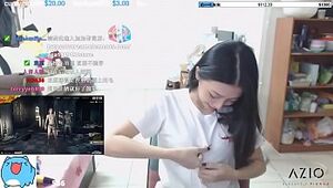 Twitch streamer japanese displaying brilliant shape breasts in an exciting way